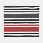 Couverture Polaire Motif de bandes verticales gris-noir rouge (Devant (Horizontal))
