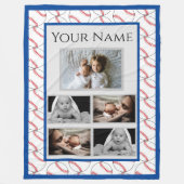 Couverture Polaire Motif de base-ball avec photos et nom personnalisé (Devant)