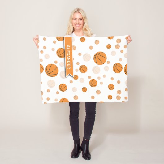 Couverture Polaire Motif de basket-ball personnalisé (En situation)