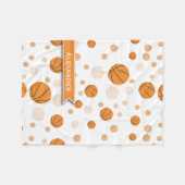 Couverture Polaire Motif de basket-ball personnalisé (Devant (Horizontal))