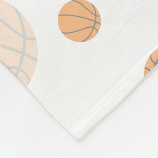 Couverture Polaire Motif de basket-ball personnalisé (Coin)