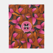 Couverture Polaire motif de basket-ball rose rose (Devant)