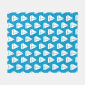 Couverture Polaire Motif de bateau à voile bleu clair (Devant (Horizontal))