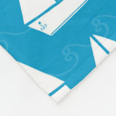 Couverture Polaire Motif de bateau à voile bleu clair (Coin)