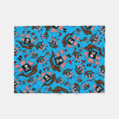 Couverture Polaire Motif de bateau de pirates bleu ciel (Devant (Horizontal))
