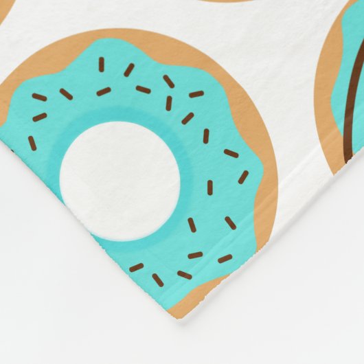 Couverture Polaire Motif de beignets bleus (Coin)