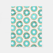 Couverture Polaire Motif de beignets bleus (Devant)