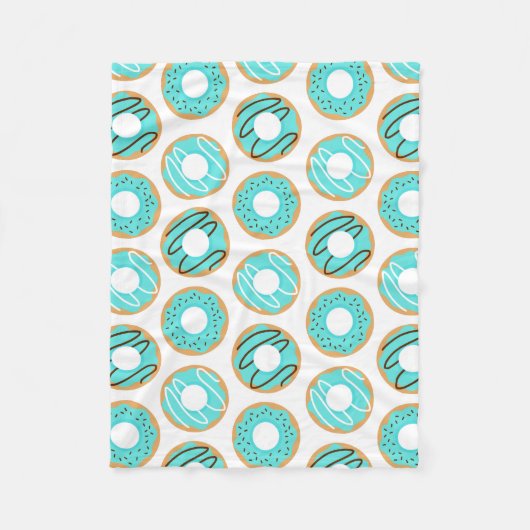 Couverture Polaire Motif de beignets bleus (Devant)