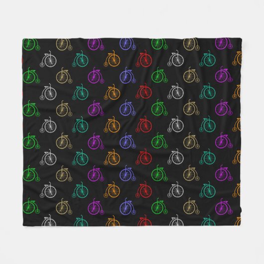 Couverture Polaire Motif de bicyclette rétro (Devant (Horizontal))