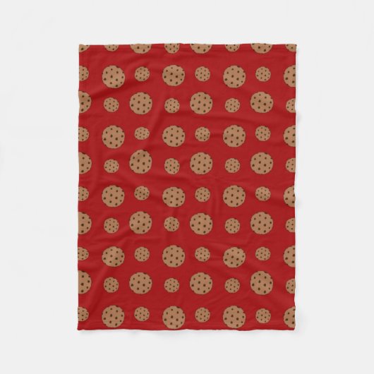 Couverture Polaire Motif de biscuits à puce de chocolat rouge (Devant)