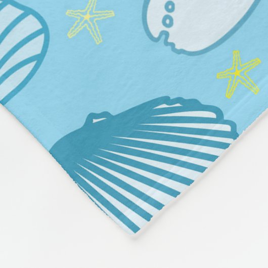 Couverture Polaire Motif de bleu d'océan (Coin)