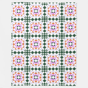 Couverture Polaire Motif de bloc de courtepointe géométrique modern