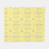 Couverture Polaire Motif de bloc Hydrangea - Jaune et Bleu (Devant (Horizontal))