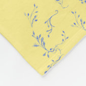 Couverture Polaire Motif de bloc Hydrangea - Jaune et Bleu (Coin)