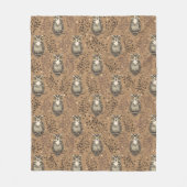Couverture Polaire Motif de bois illustré de Chouette Brown (Devant)