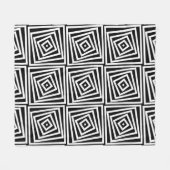 Couverture Polaire Motif de boîte à spirale noire et blanche (Devant (Horizontal))