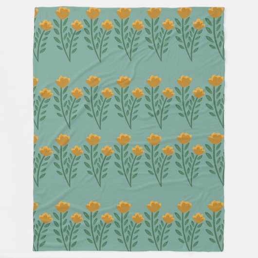 Couverture Polaire Motif de bordure orange (Devant)