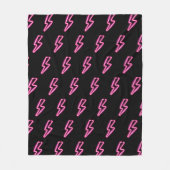 Couverture Polaire Motif de boulon à éclair de néon rose (Devant)