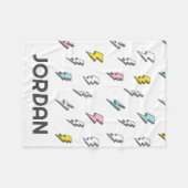 Couverture Polaire Motif de boulon de foudre à doodle mignon (Devant (Horizontal))