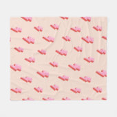 Couverture Polaire Motif de boulon de foudre rose (Devant (Horizontal))