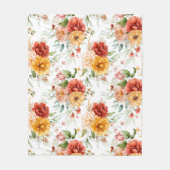 Couverture Polaire Motif de bouquet de fleurs Red Peony (Devant)