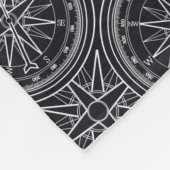 Couverture Polaire Motif de boussole de rose de vent (Coin)