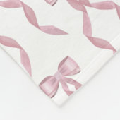 Couverture Polaire Motif de Bow rose Aquarelle (Coin)
