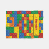 Couverture Polaire Motif de brique de couleur primaire avec le nom (Devant (Horizontal))