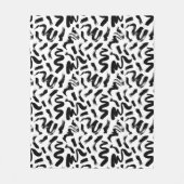 Couverture Polaire Motif de brosse à pinceau noir (Devant)