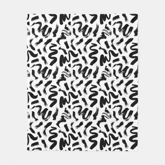 Couverture Polaire Motif de brosse à pinceau noir (Devant)