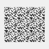 Couverture Polaire Motif de brosse à pinceau noir (Devant (Horizontal))