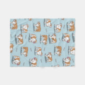 Couverture Polaire Motif de bulldog anglais (Devant (Horizontal))