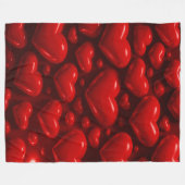 Couverture Polaire Motif de bulle Red Hearts (Devant (Horizontal))