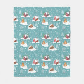 Couverture Polaire Motif de cabane confortable d'hiver (Devant)