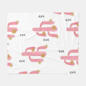 Couverture Polaire Motif de cactus à fleurs d'aquarelle transparente. (Devant (Horizontal))