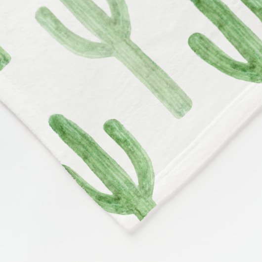 Couverture Polaire Motif de cactus d'aquarelle (Coin)