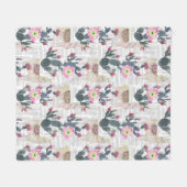 Couverture Polaire Motif de cactus d'aquarelle (Devant (Horizontal))