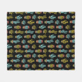 Couverture Polaire Motif de cactus de grunge foncé (Devant (Horizontal))
