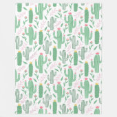 Couverture Polaire Motif de Cactus du désert vert et lumineux (Devant)