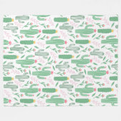 Couverture Polaire Motif de Cactus du désert vert et lumineux (Devant (Horizontal))