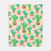 Couverture Polaire Motif de cactus pointillés (Devant)