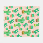 Couverture Polaire Motif de cactus pointillés (Devant (Horizontal))