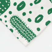 Couverture Polaire Motif de cactus - vert et blanc de la forêt (Coin)