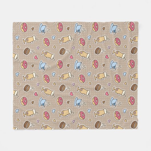 Couverture Polaire Motif de café (Devant (Horizontal))