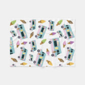 Couverture Polaire Motif de camion à crème glacée rétro (Devant (Horizontal))