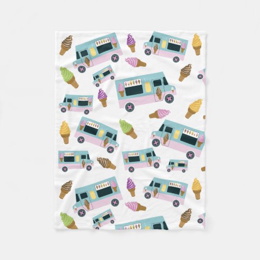 Couverture Polaire Motif de camion à crème glacée rétro (Devant)
