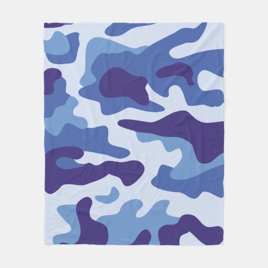 Couverture Polaire Motif de camouflage bleu (Devant)