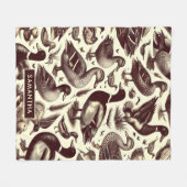Couverture Polaire Motif de canard vintage et d'oie (Devant (Horizontal))