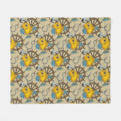 Couverture Polaire Motif de capitaine de la marine marchande poisson (Devant (Horizontal))