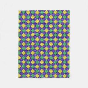 Couverture Polaire Motif de carnaval de diamant de harlequin de mardi
